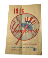 1946 New York Yankees Baseball Program vs Washington Unscored Joe Dimagg... - $85.50