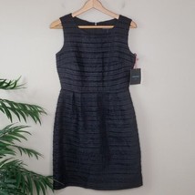NWT Cynthia Rowley | Shimmery Striped Black Dress, size 6 - £30.57 GBP