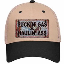 Suckin Gas Haulin Ass Vintage Novelty Khaki Mesh License Plate Hat - £23.24 GBP