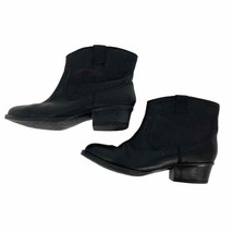 Kenneth Cole women 6.5 M hot step cowboy western black leather ankle boo... - $37.99