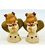 Gail Laura Praying Blonde Angel With Hearts Wood Figurine 2.5 inch 1991 ... - $14.95