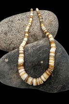 Vintage Navajo Handmade Graduated Gold Lip Shell Heishi Beaded Necklace - $84.99