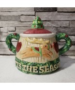 Fitz and Floyd Omnibus Sugar Bowl Tis the Season to Be Jolly Reindeer Tr... - $13.19