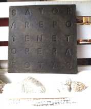SATOR magic square- quadrato magico- genuine leather engraved 7.87x7.87 ... - $37.00