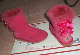 Ugg Australia Kids K Bailey Bow Boots Pink Size Us 3 Kids - £51.94 GBP