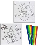 Santa&#39;s Studio Christmas Holiday Paper Canvas DIY Craft Kit - Seasonal C... - £10.24 GBP