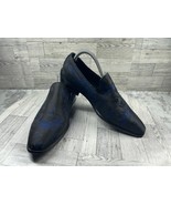 Giorgio Brutini Loafers Men 8 D Winter Shoes Blue Floral Fabric Slip On ... - $512.33 MXN