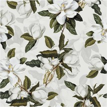 Peel And Stick Gardenia Floral Wallpaper Removable Off White/Grey/Green Vinyl - $34.93