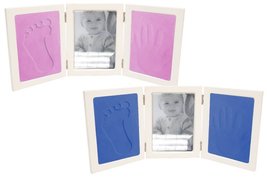 Clay Impression Childrens Handprint Footprint Pets Pawprint Triple Frame... - $28.78
