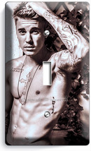 JUSTIN BIEBER TATTOOS NAKED TORSO SINGLE LIGHT SWITCH COVER TEEN GIRL RO... - £8.13 GBP