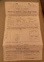 1952 Town of Carmel NY Application for Installation of Sewage Disposal F... - $186.21 MXN
