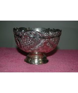 FB Rogers Silverplate Bowl Pedestal Floral 5 Inch 3.5 Tall Vintage - £22.01 GBP
