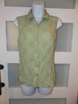 IZOD GOLF Sleeveless Button Down Green Print Women&#39;s Size 8 EUC - £15.46 GBP