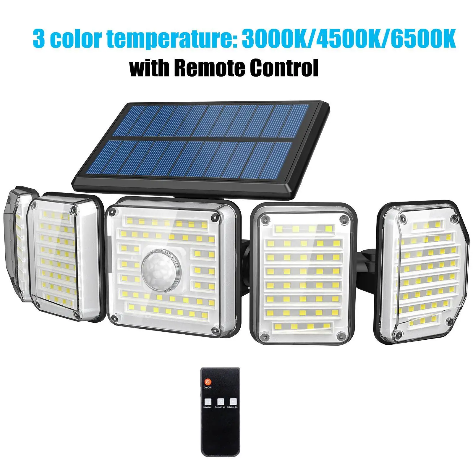 Solar Lights Outdoor Motion Sensor 214 LED 6500K 3 Color Temperature 3 Lighting  - £114.36 GBP