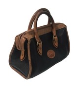 Dooney And Bourke Black Handbag  Brown Accents Pebble Leather Vintage To... - £29.46 GBP