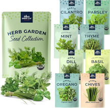 Organic Herb Seeds for Planting, Indoor Outdoor and Hydroponic Garden, Incl Basi - $14.51