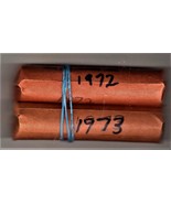 Lincoln Pennies Coin Lot of 2 Coin Rolls of Vintage Pennies (1972  &amp; 1973) - £7.78 GBP