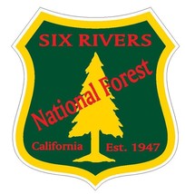 Six Rivers National Forest Sticker R3312 California YOU CHOOSE SIZE - $1.45+