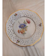 Antique 8&quot; Plate Open-Work - Floral.  German made.   Very pretty.  - $10.89