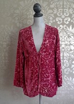Bella Notte New Primrose Ruby Red Floral Velvet Jacket - $99.00
