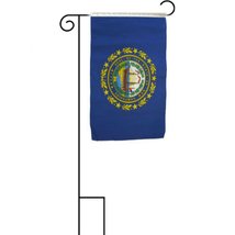 12&quot;x18&quot; State of New Hampshire Sleeved w/ Garden Stand Flag PREMIUM Vivid Color  - £14.18 GBP