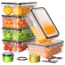 Airtight Food Storage Containers With Lids - 16 Pcs (8 Lids &amp; 8 Containers) Prem - £29.22 GBP