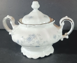 BLUE GARLAND SUGAR BOWL WITH LID JOHANN HAVILAND Bavaria Germany Floral - £17.40 GBP