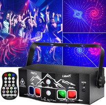 Party Lights, Sound Activated Stage Laser Lights With Remote Control, Disco Dj - £58.25 GBP