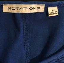 Notations blouse size S women blue short sleeve v-neck line - $9.85
