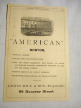 1872 Two Sided Boston Ads American Hotel &amp; Revere House - $8.99
