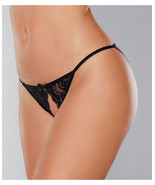 Allure Lingerie Adore Luv Web Strappy Open Front Panty Black One Size - $15.86 CAD