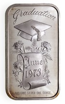 1973 Graduation By MADISON Mint 1 oz 999 Fine Silver Art Bar - $85.75