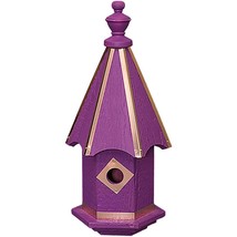 BLUEBIRD BIRDHOUSE - Bright Purple with Copper Trim &amp; Accents Amish Hand... - £119.85 GBP