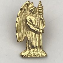 Angel Guard Catholic Christian Vintage Pin Brooch Gold Tone - £10.29 GBP