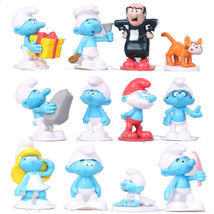 12pcs Smurffs Cake Ornaments Small Children Toys Gift Character Model 5c... - $34.99