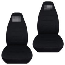 Front set car seat covers Fits 87-06 Jeep Wrangler Black with Bullet Flag - $86.99