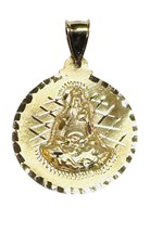 14K Yellow Gold Our Lady of Charity &quot;Caridad del Cobre&quot; 22.7mm Diameter ... - $389.00