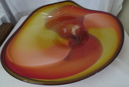 Nicholson Art glass Wave Consol Bowl 28&quot; - £643.42 GBP