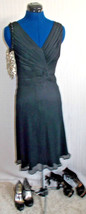 black Teatro occasion dress.size 8, lined, ruffled waist, floaty skirt s... - £35.09 GBP