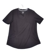 ClimateRight by Cuddle Duds Women&#39;s Scrub Top Solid Black  Size S Pockets - $18.39 CAD