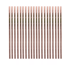 NEW Spr!tz Paper Straws 20 count Metallic Rose Gold 7.75 in. long FSC certified - £0.80 GBP