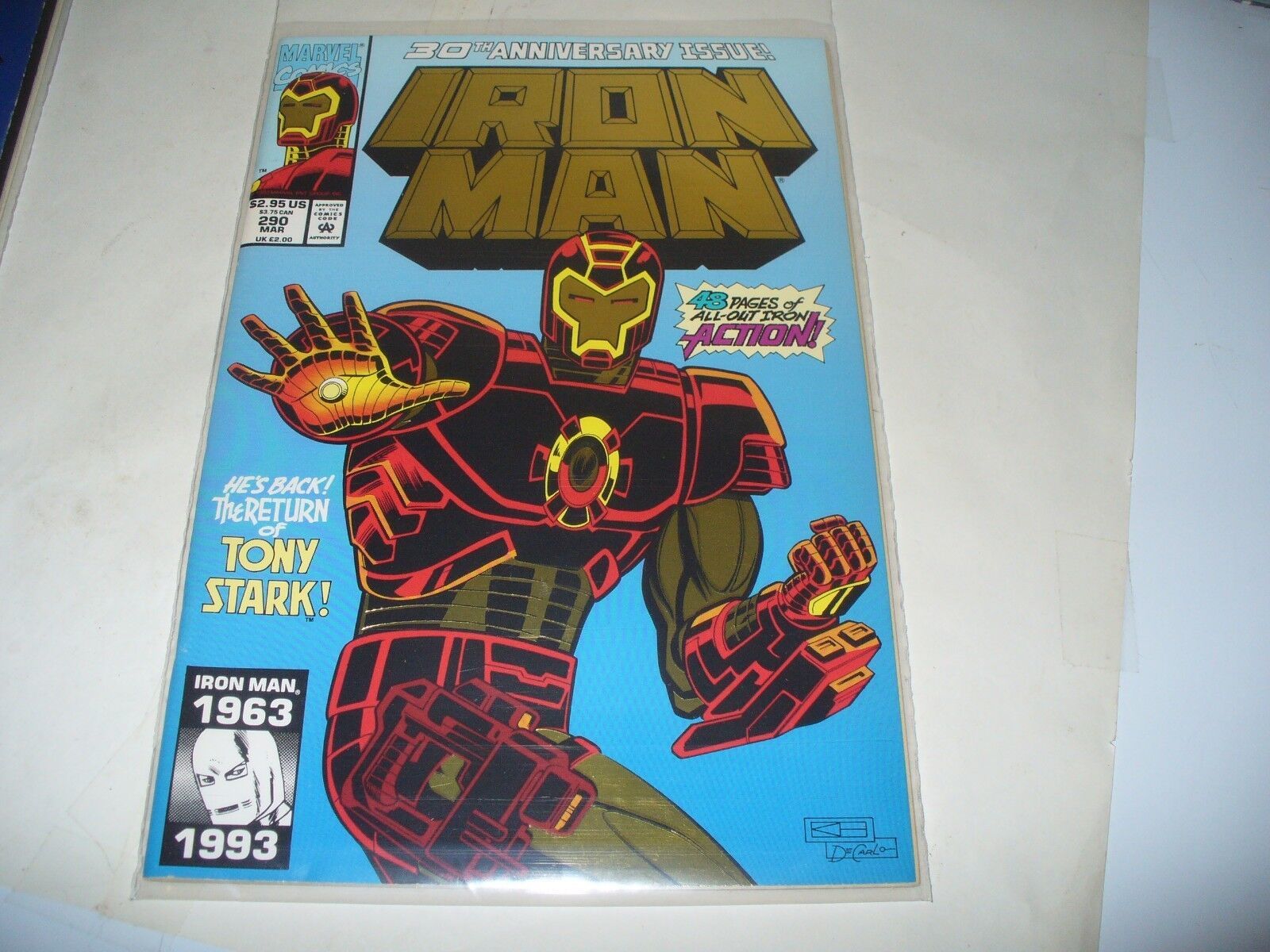 1993 30th Anniversary Iron Man  #290 March, Excellent Condition - $2.97
