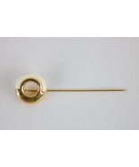 Vintage Trifari Enamel Gold White Circular Donut Lapel Pin Brooch 2.75&quot; - €42,36 EUR