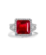 11 Custom Made Ruby and Diamond Vintage Halo Engagement Rings - $7,950.00