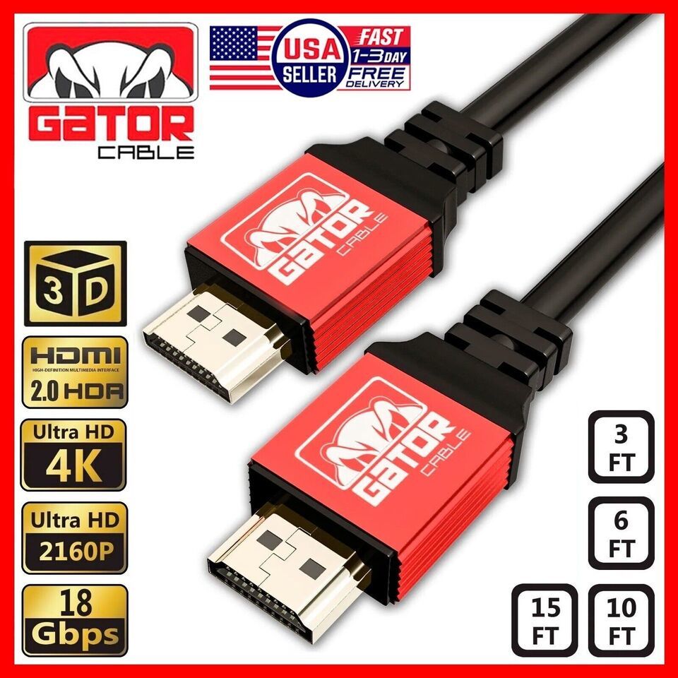 HDMI Cable 4K UHD 2.0 Ultra HD High Speed 2160P HDR 60Hz 18Gbps Dolby HD... - $8.49+