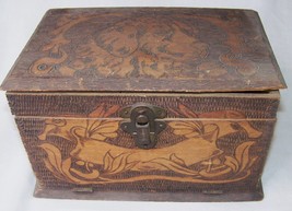 c1900 Antique Pyrographic Outfit Dye Kit Pyrography Flemish Art Wood Box - £39.10 GBP