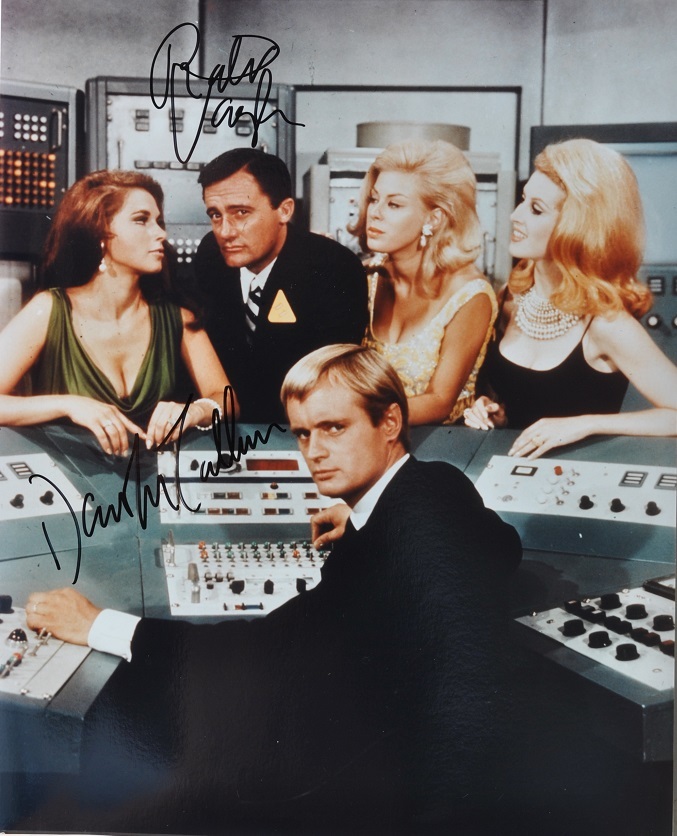 Primary image for THE MAN FROM U.N.C.L.E. Cast Signed Photo x2- U N C L E - Robert Vaughn, David M