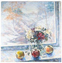 Untitled (Still Life w/ Vase &amp; Fruit by Windows) by Natali Shtainfeld-Borokov - £1,219.74 GBP