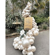 Pearl White Double-Stuffed Balloons Different Sizes 74Pcs 5/10/12/18 Inch White  - $25.99