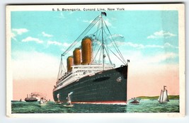 Steamship Postcard SS Berengaria Cunard Line New York Antique Unused Ship Boats - £16.07 GBP